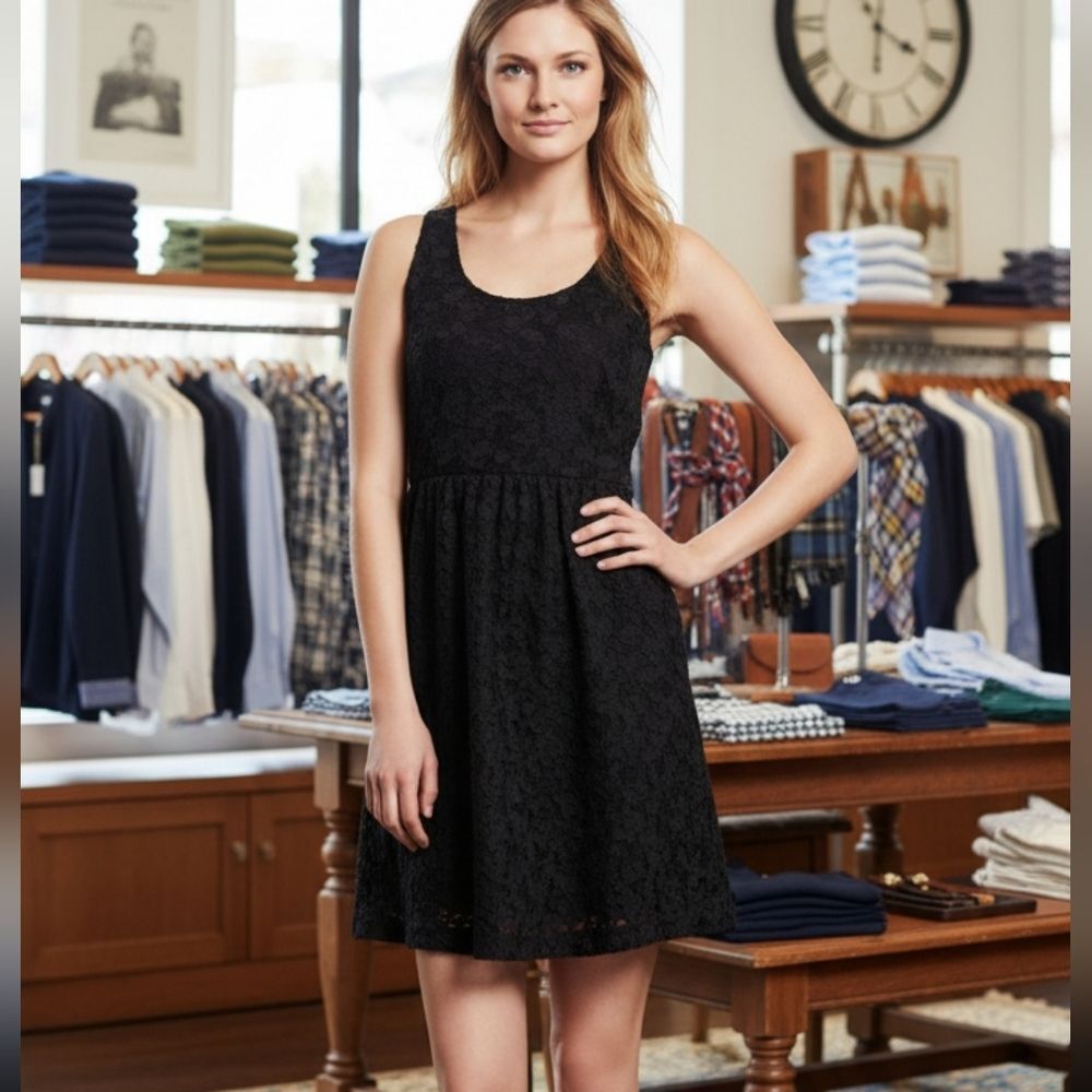 Banana Republic black lace dress 10